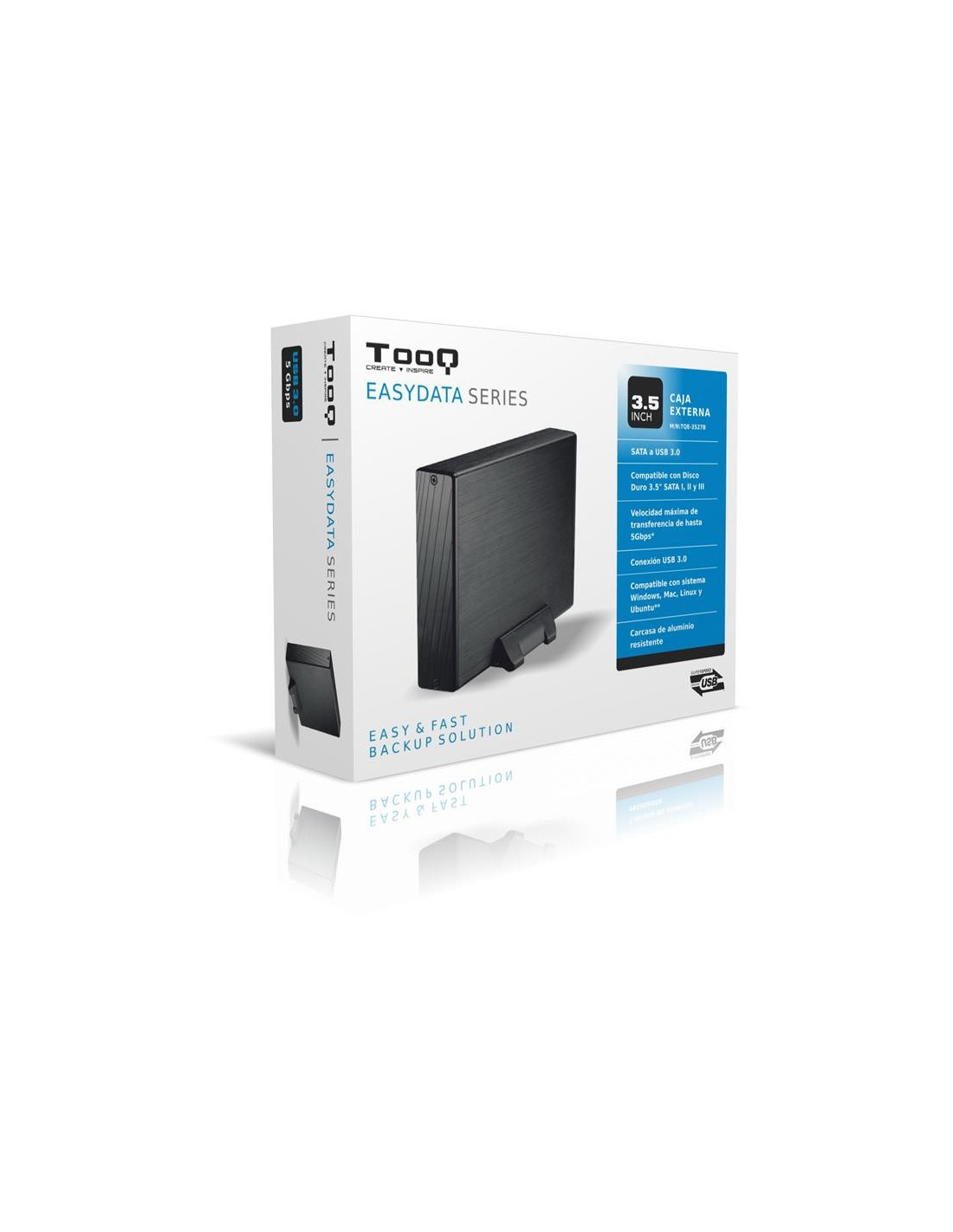 CAJA EXTERNA TOOQ HDD 3.5 USB 3.0 BLACK