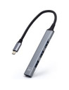 HUB USB-C 3 X USB- A + USB-C CARGA + HDMI GRIS 18CM