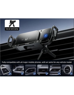 SOPORTE DE COCHE CONTROL TÁCTIL CON CARGA INALAMBRICA 15W 2