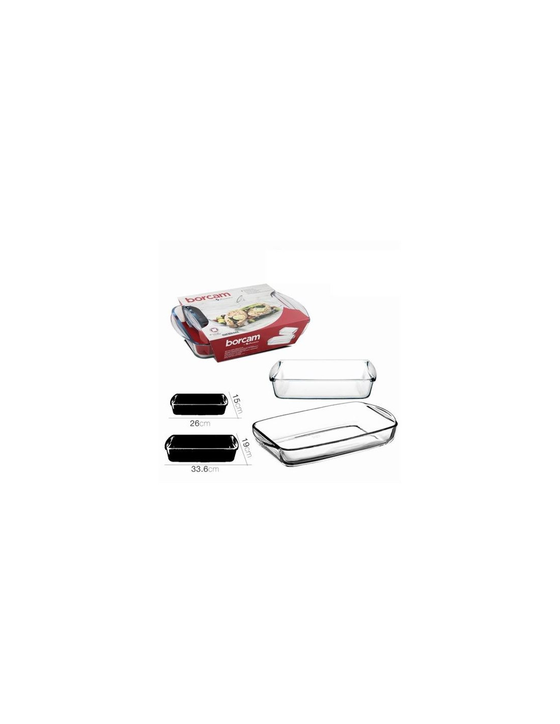 PACK 2 BANDEJAS HORNO RECTANGULAR CRISTAL BORCAM PASABAHCE
