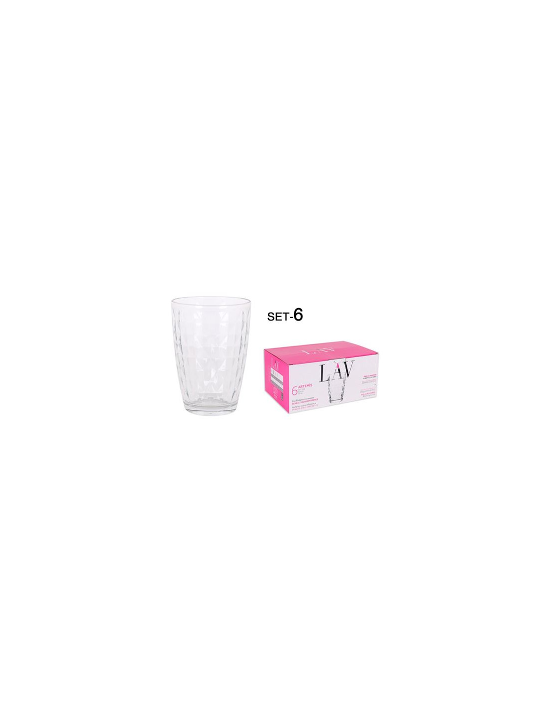 SET 6 VASOS CRISTAL 415CC NEW ARTEMIS