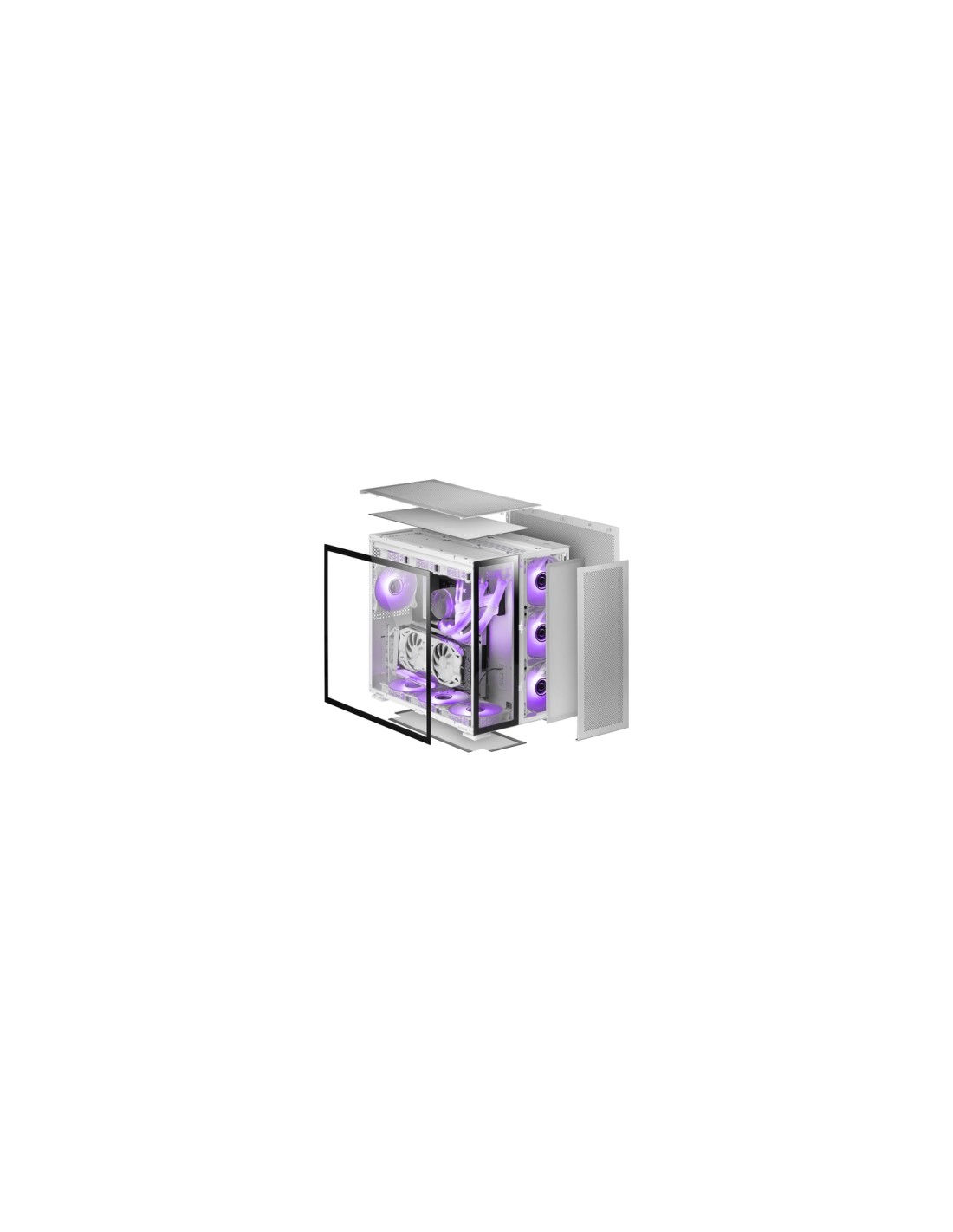 Mars Gaming MC-NOVA Torre Gaming Custom XXL E-ATX Aluminio Aeroespacial Doble Ventana Completa Cristal Templado Estructura Doble