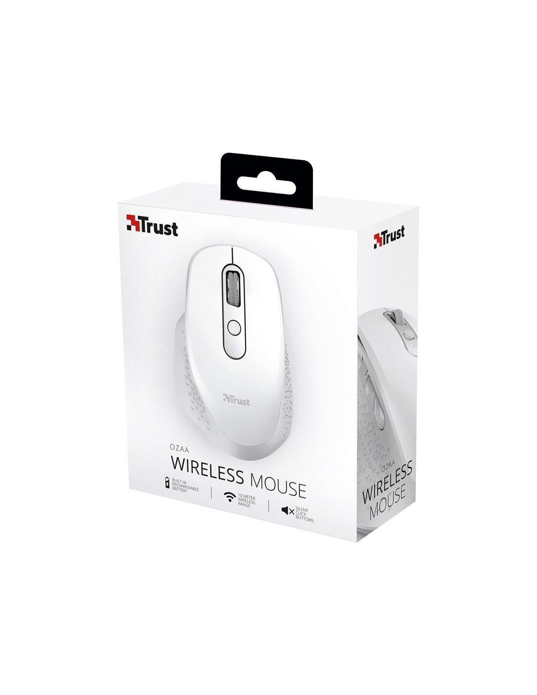 RATON TRUST OZAA ERGONOMICO RECARGABLE WIRELESS WHITE