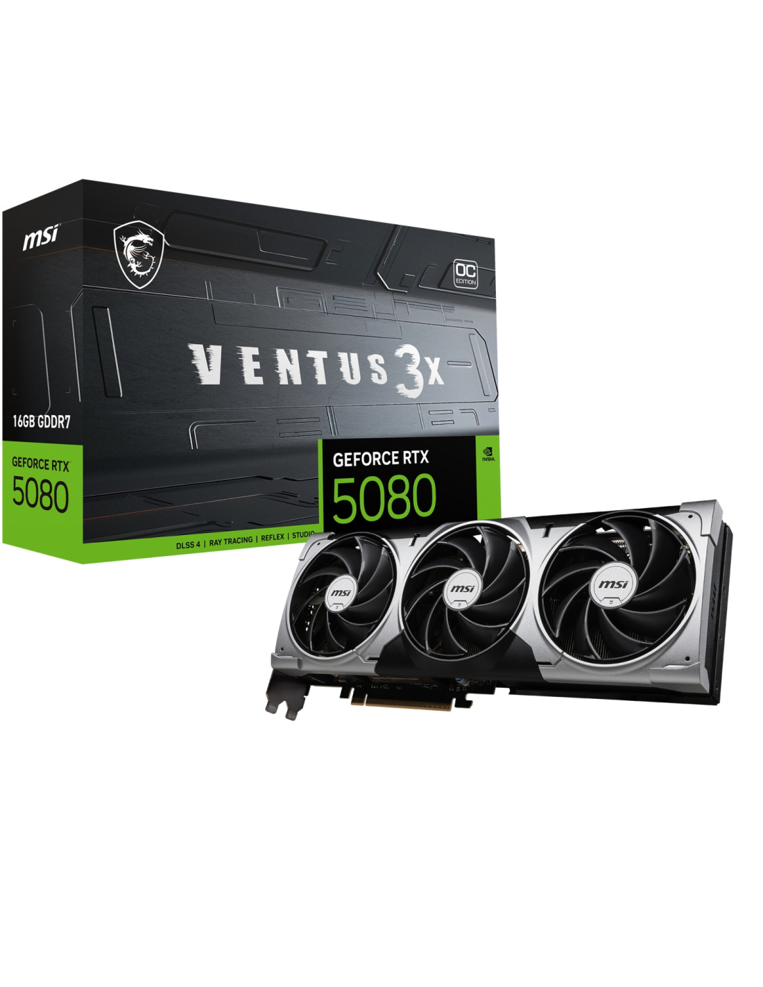 MSI VENTUS GeForce RTX5080 16G 3X OC NVIDIA GeForce RTX 5080 16 GB GDDR7