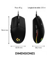 RATON LOGITECH G203 LIGHTSYNC RGB USB BLACK