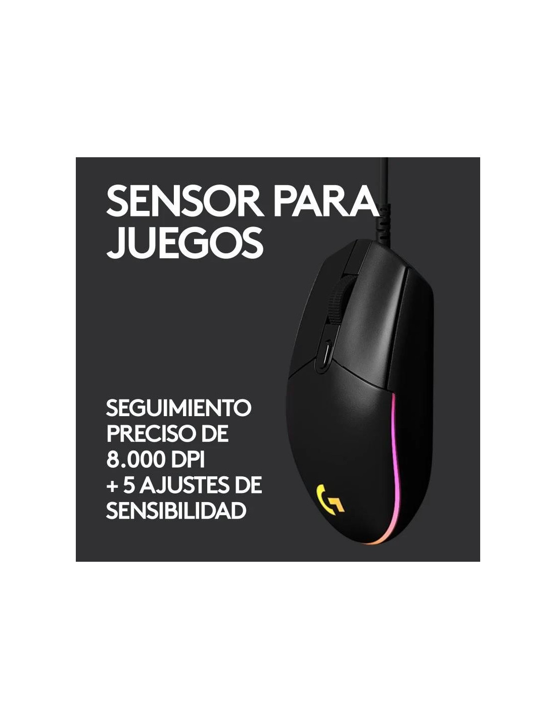 RATON LOGITECH G203 LIGHTSYNC RGB USB BLACK