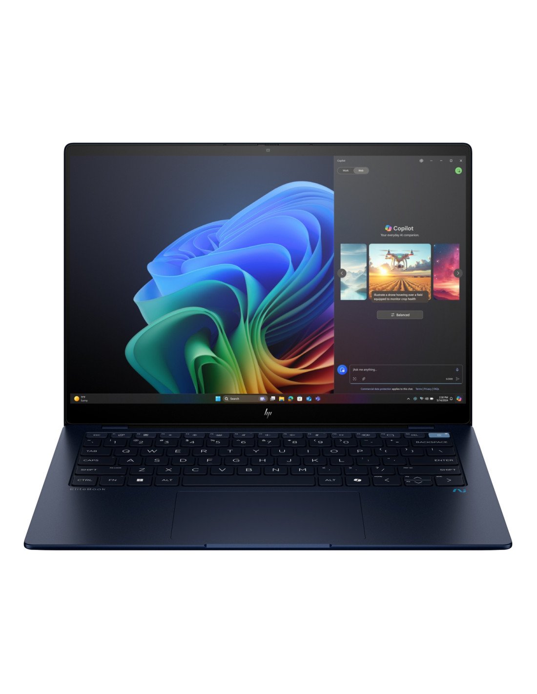 HP EliteBook Ultra G1q Qualcomm Snapdragon X1E-78-100 Portátil 35,6 cm (14") Pantalla táctil 2.2K 32 GB LPDDR5x-SDRAM 1 TB SSD W