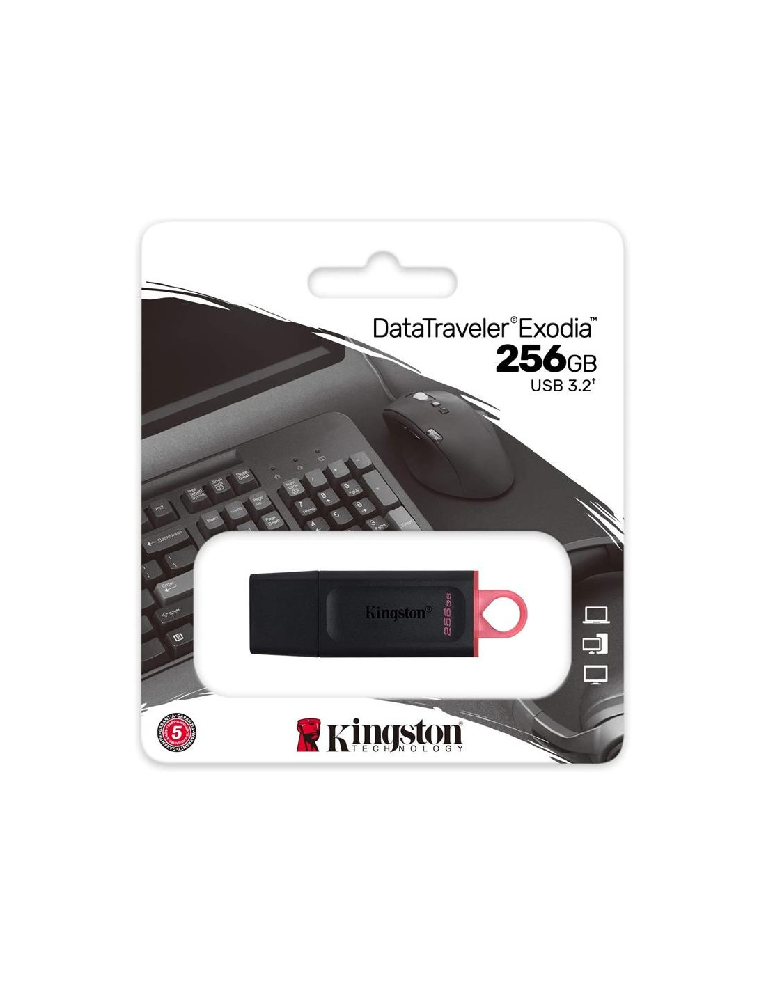 PEN DRIVE 256GB KINGSTON USB 3.2 BLACK