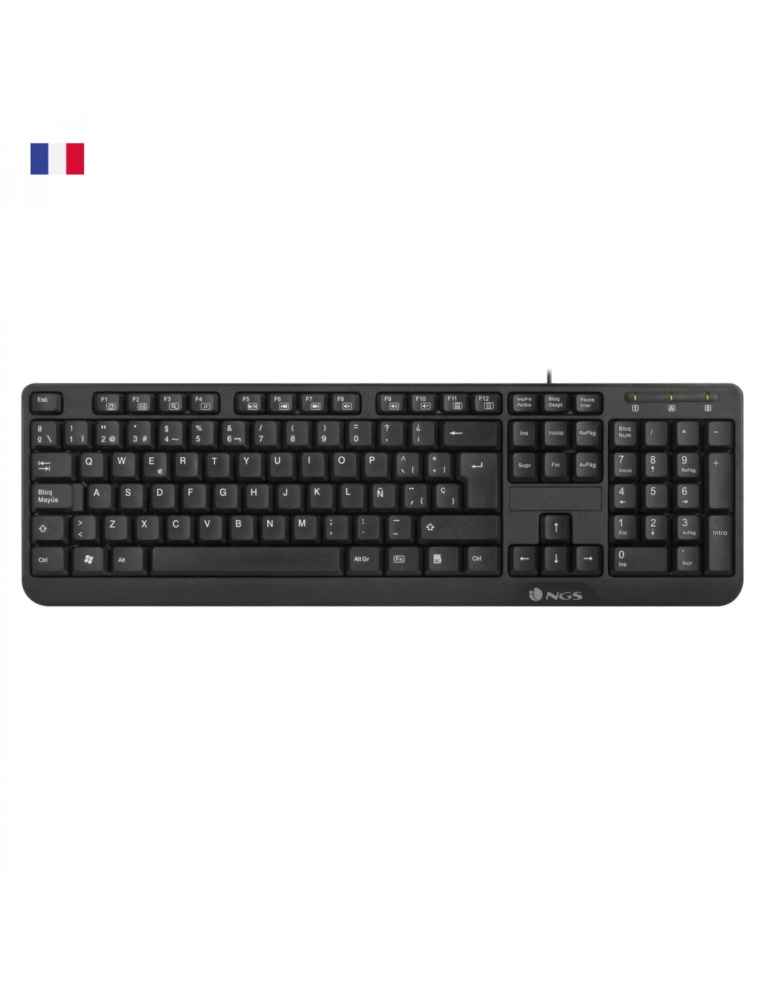 NGS FunkyV3, AZERTY, FR teclado USB Francés Negro