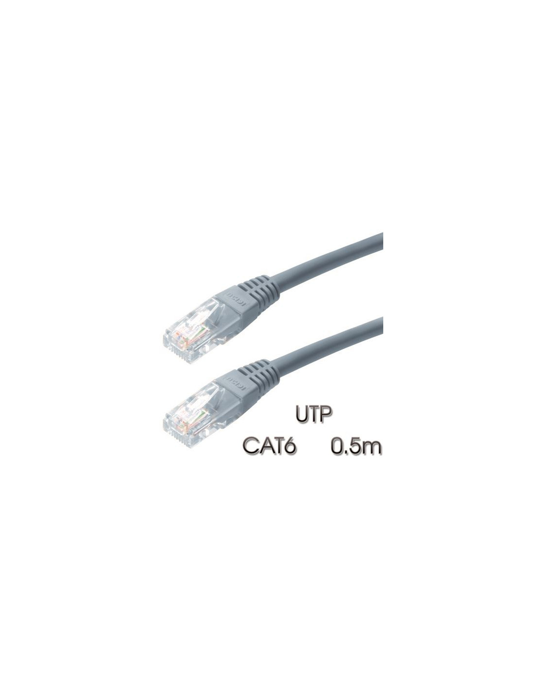 CABLE DE RED UTP CAT 6 0.5M GRIS CLARO CROMAD