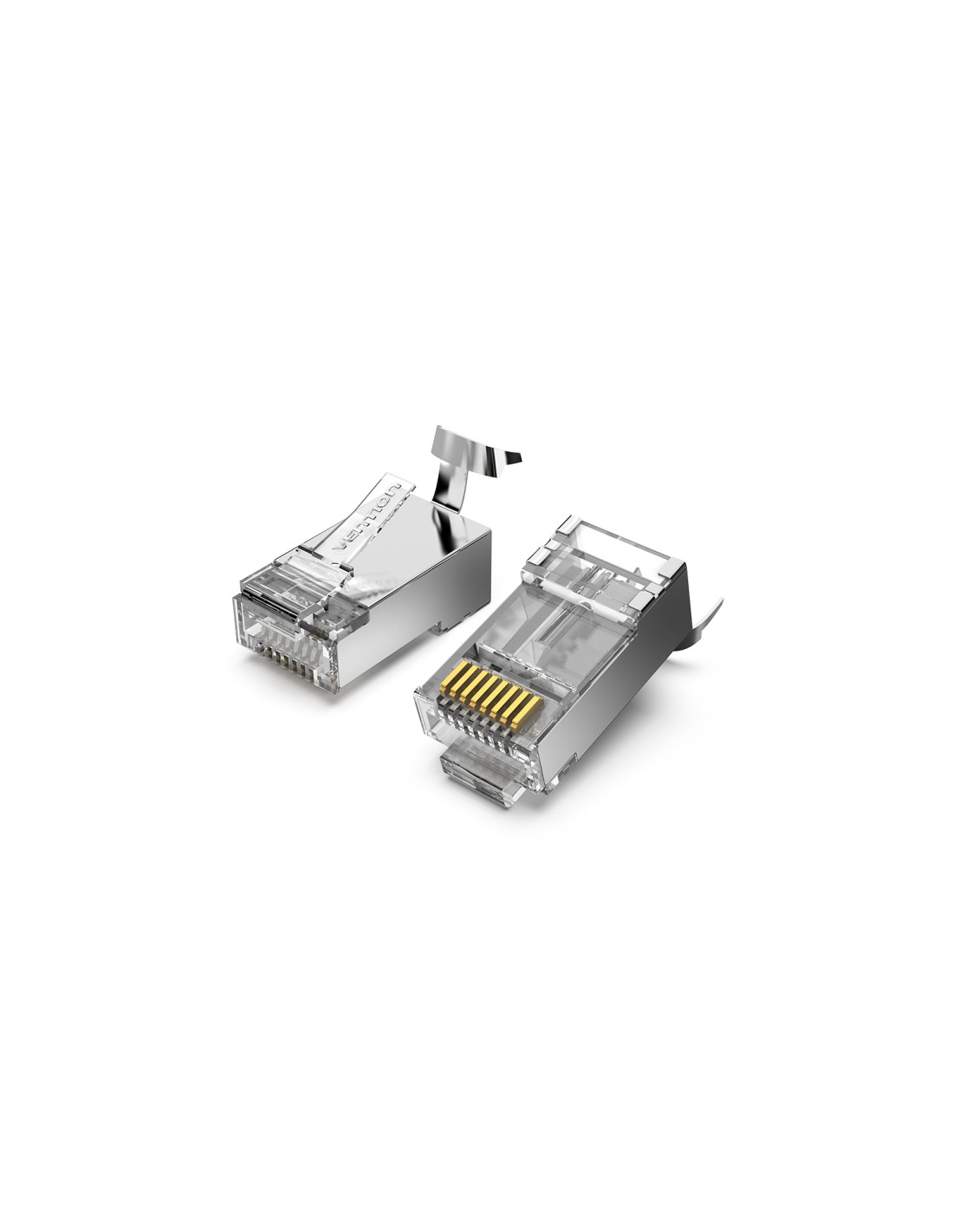 Vention IDER0-10 conector RJ-45 Plata, Transparente