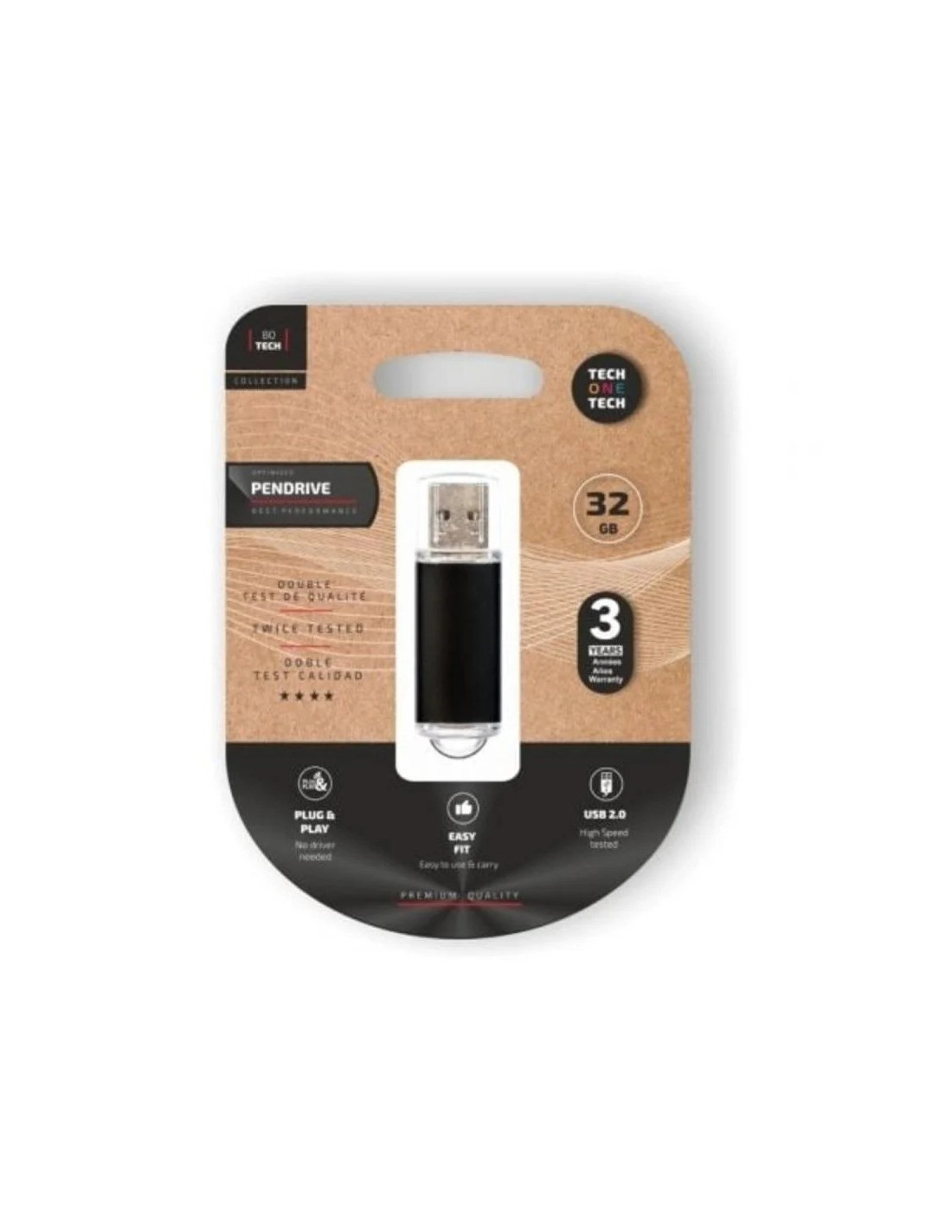 PEN DRIVE 32GB TECH ONE TECH BASIC USB 2.0 BLACK