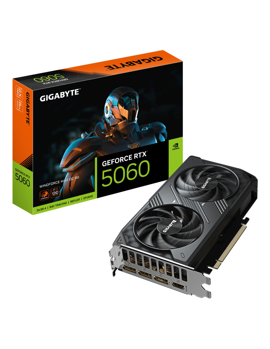 GIGABYTE GeForce RTX 5060 WINDFORCE MAX OC 8G Tarjeta Gráfica – 8 GB GDDR7, 128 bits, PCI-E 5.0, 2512 MHz Frecuencia del núcleo,
