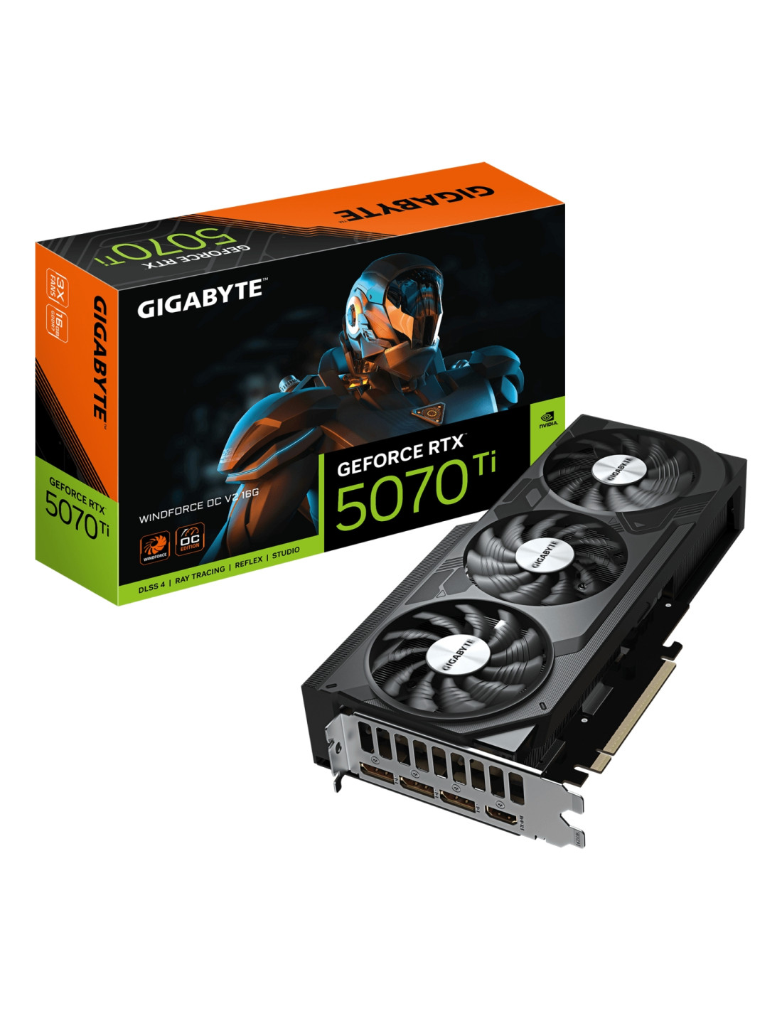 GIGABYTE GeForce RTX 5070 Ti WINDFORCE OC V2 16G Tarjeta Gráfica - 16GB GDDR6, 256bit, PCI-E 5.0, 2497 MHz Frecuencia del Núcleo