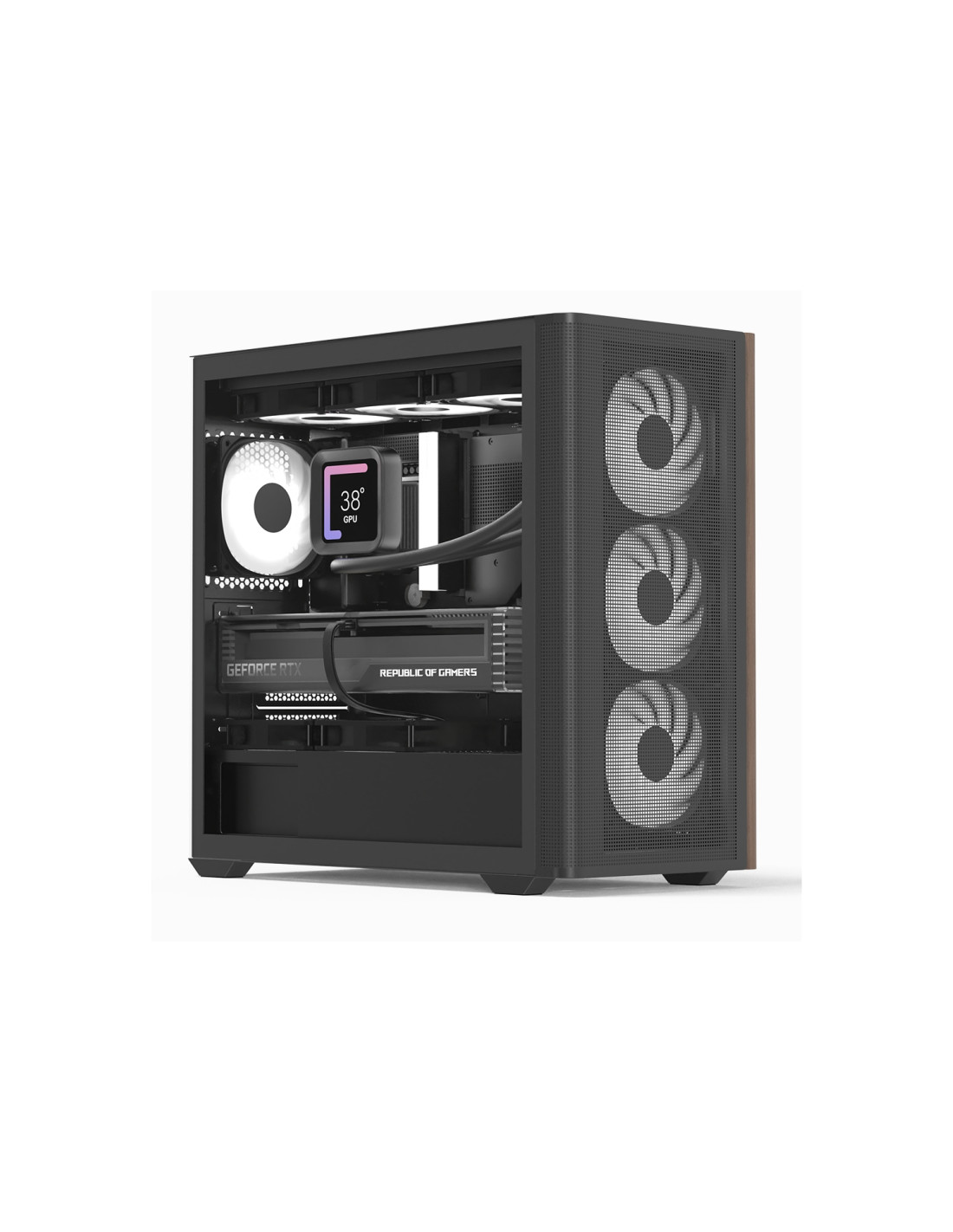 Aerocool D301A Mini Tower Negro, Madera