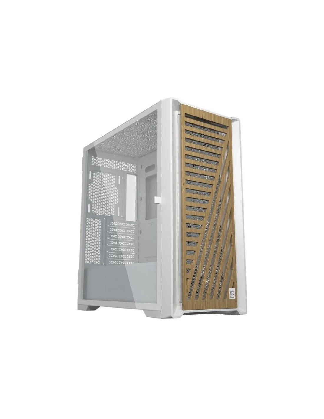 CAJA ORDENADOR GAMING PHOENIX ARTISAN NOBLE WHITE FRONTAL MADERA ATX