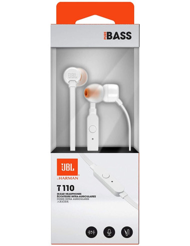 Auricular JBL Tune 110 Blanco, Calidad.