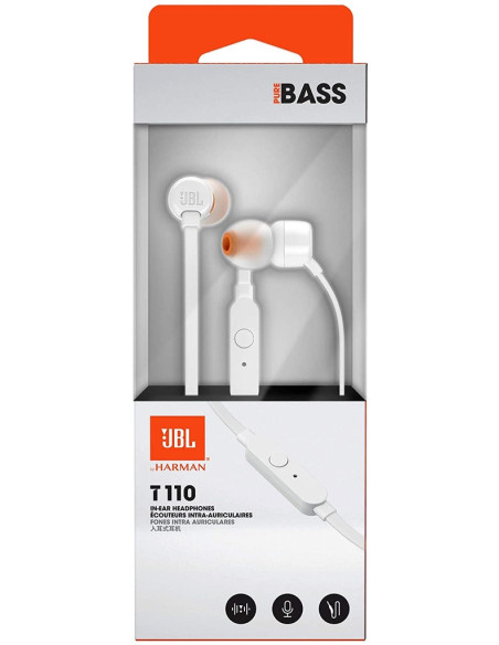 Auricular JBL Tune 110 Blanco, Calidad.