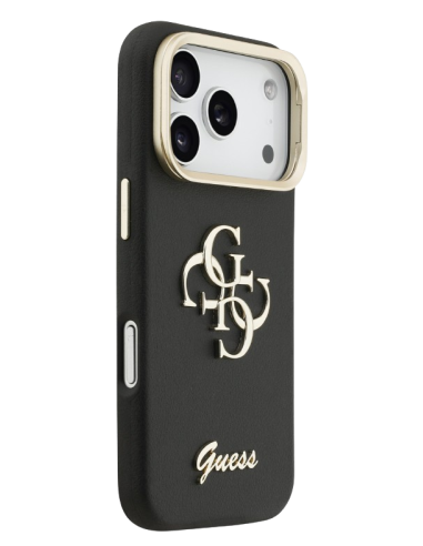 GUESS CARCASA CON SOPORTE EN LA CÁMARA NEGRA IPHONE 17 PRO MAX