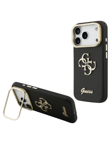 GUESS CARCASA CON SOPORTE EN LA CÁMARA NEGRA IPHONE 17 PRO MAX