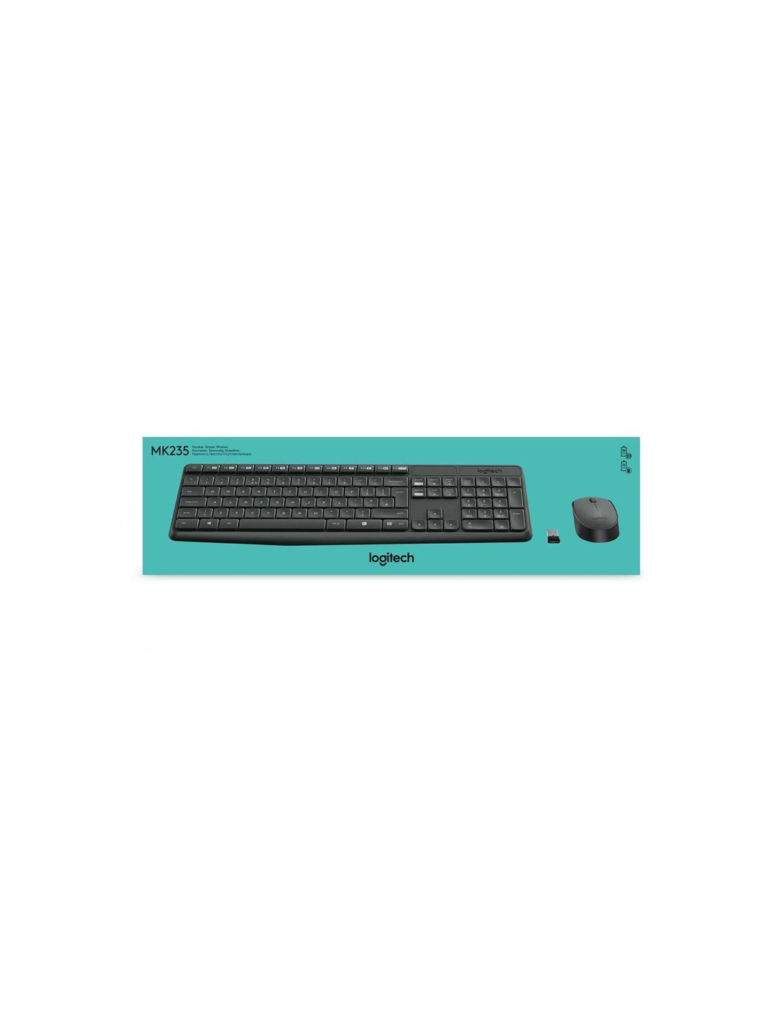 TECLADO + RATON LOGITECH MK235 WIRELESS BLACK