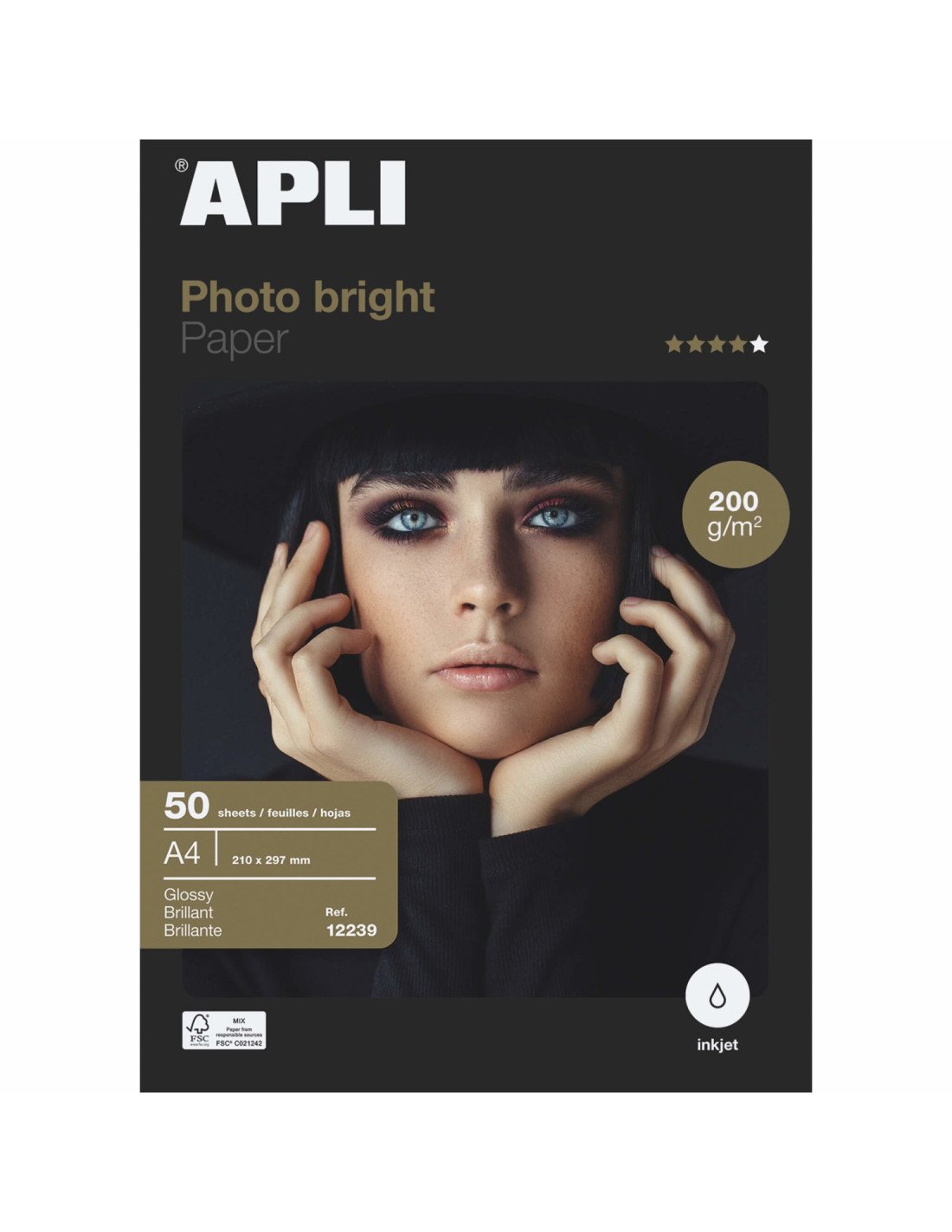 APLI 12239 papel fotográfico Blanco