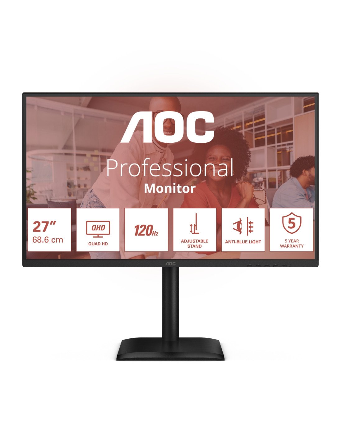 AOC E4 Q27E4CV pantalla para PC 68,6 cm (27") 2560 x 1440 Pixeles Quad HD LED Negro