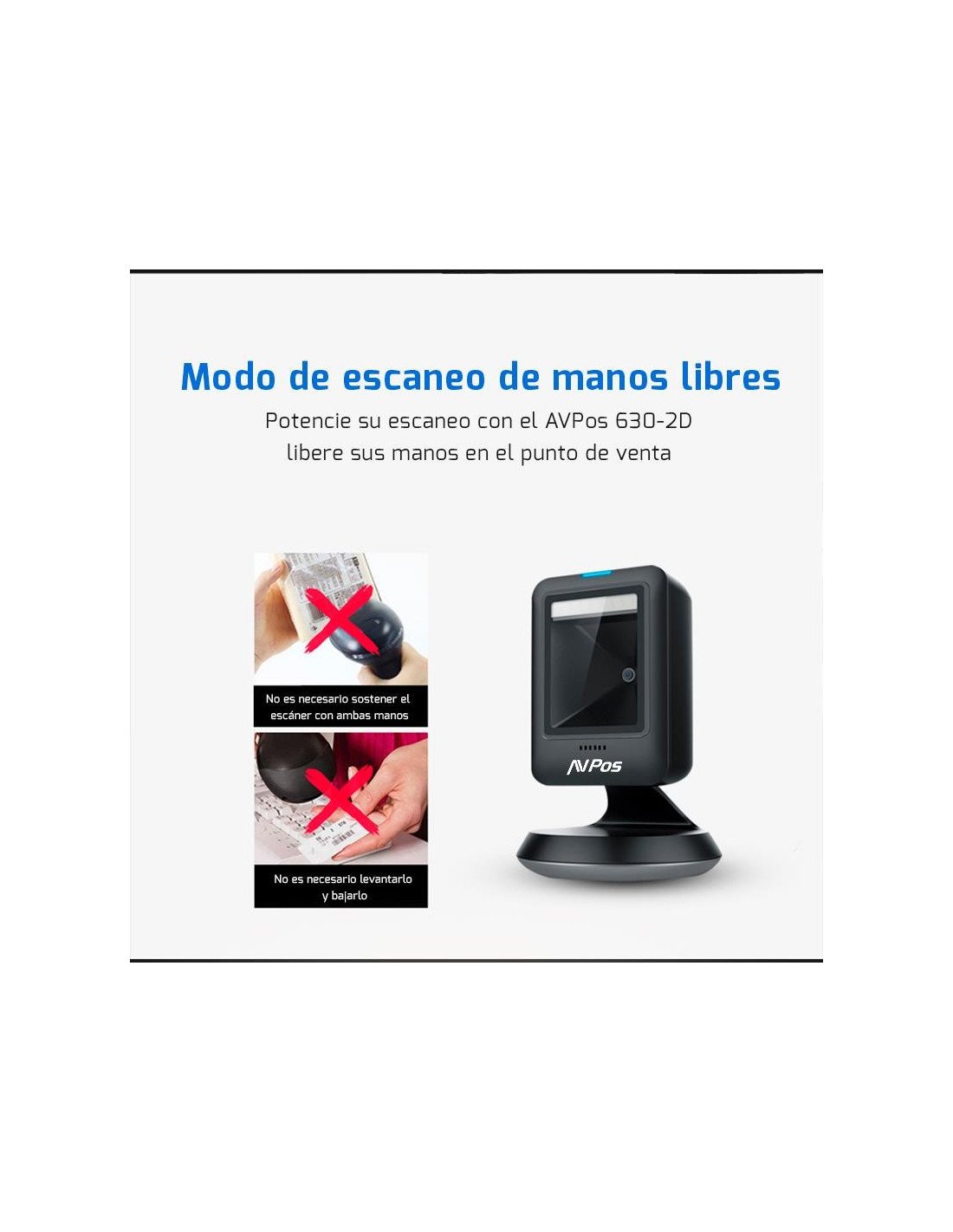 LECTOR AVPOS CODIGOS 1D + 2D + QR 630 SOBREMESA USB