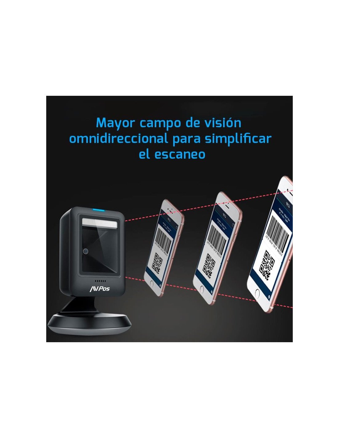 LECTOR AVPOS CODIGOS 1D + 2D + QR 630 SOBREMESA USB