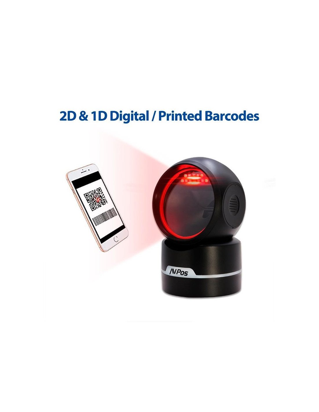 LECTOR AVPOS CODIGOS 1D +2D + QR M680 SOBREMESA USB