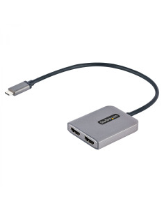 StarTech.com Hub Concentrador MST USB-C a 2 Puertos HDMI - HDMI Doble de 4K a 60Hz - Adaptador Multimonitor USB Tipo C con Cable