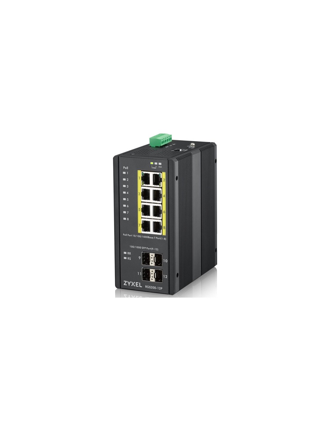 Zyxel RGS200-12P Gestionado L2 Gigabit Ethernet (10/100/1000) EnergÍ­a sobre Ethernet (PoE) Negro