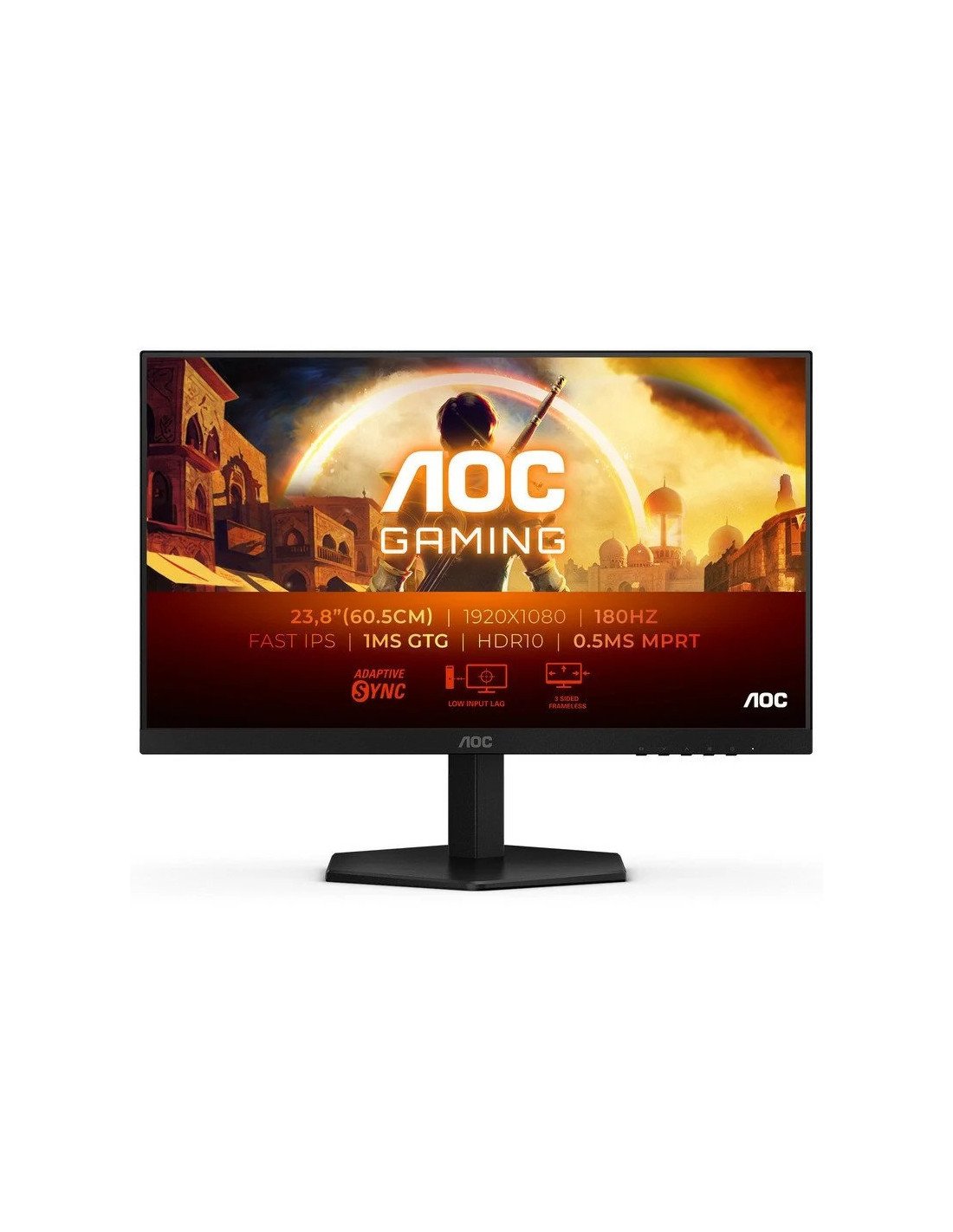 MONITOR GAMING AOC 24 FHD IPS 180HZ HDMI DISPLAYPORT BLACK