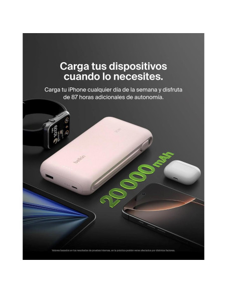 ¡Powerbank Belkin Rosa 20.000mAh USB-C!