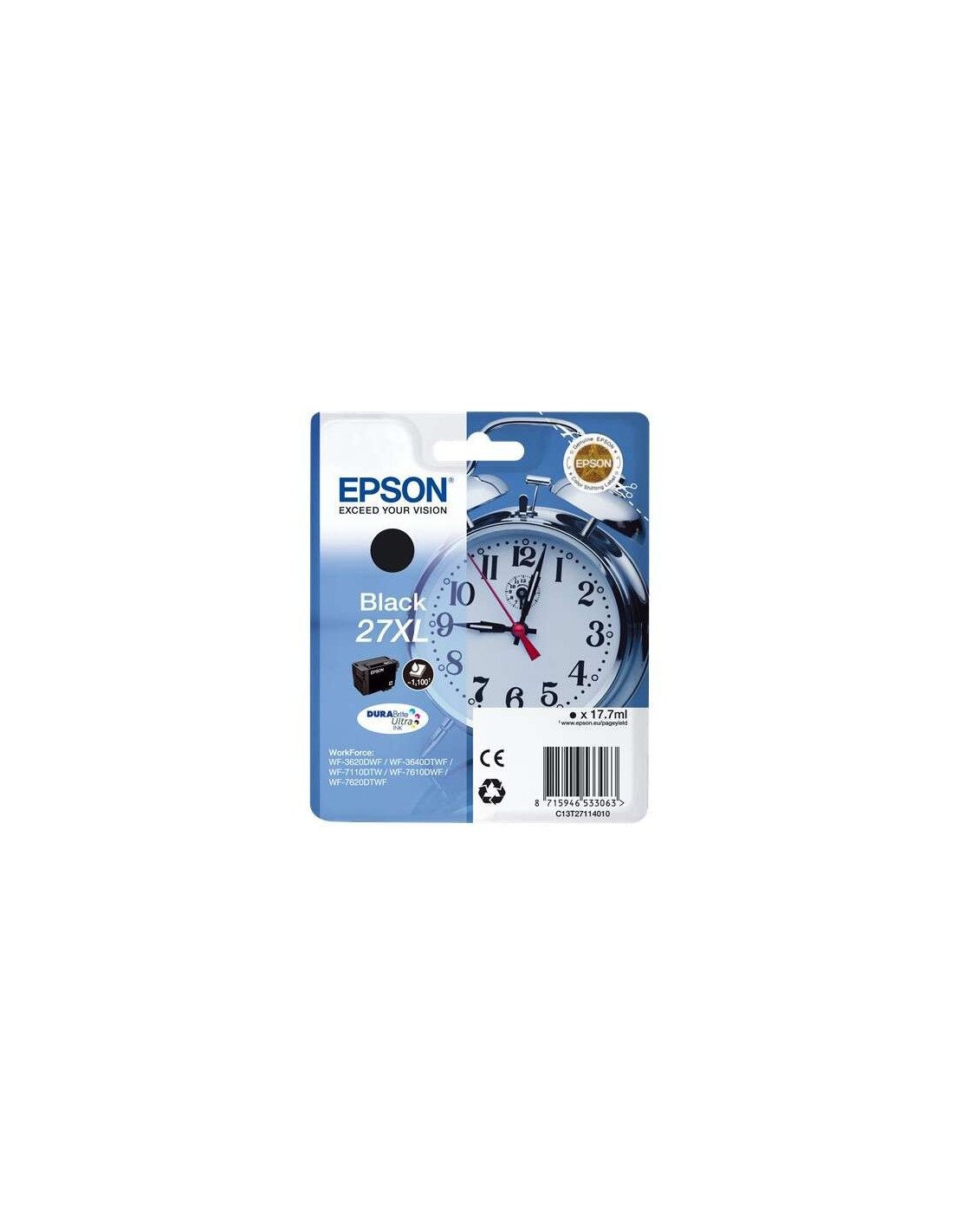 TINTA EPSON C13T27114012 BLACK T2711 27XL DURABRITE ULTRA