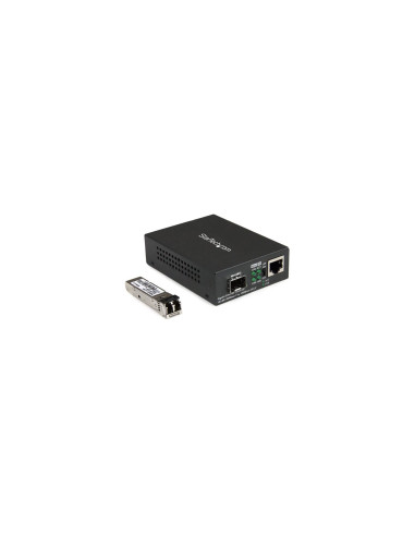 StarTech.com Conversor Compacto de Medios Ethernet Gigabit a Fibra Multimodo LC - 550m - Negro