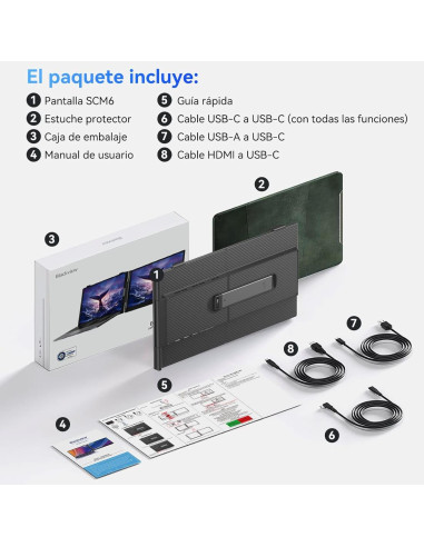 MONITOR PORTATIL USB-C 14" FHD 60HZ CON ALTAVOZ BLACKVIEW