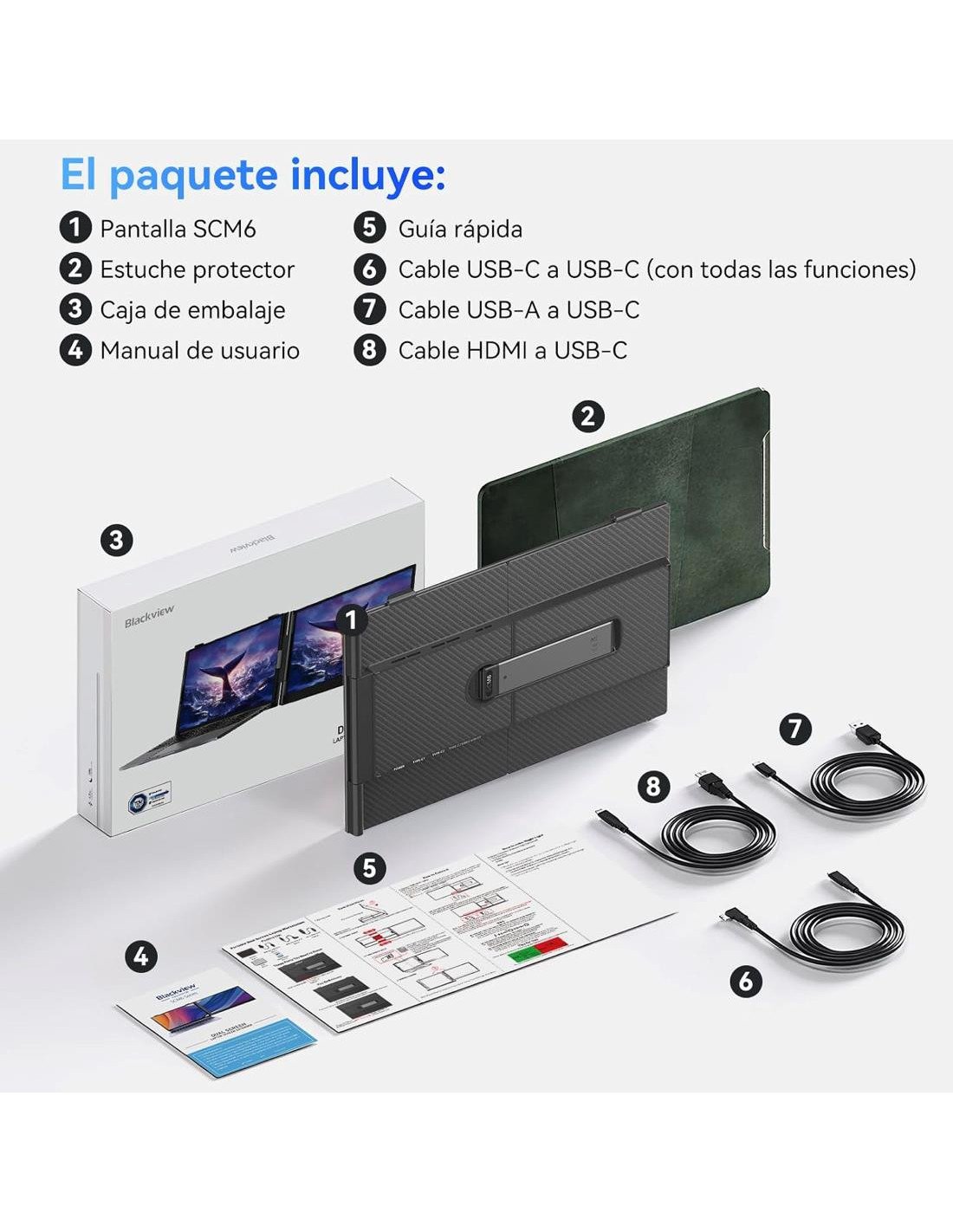 MONITOR PORTATIL USB-C 14" FHD 60HZ CON ALTAVOZ BLACKVIEW