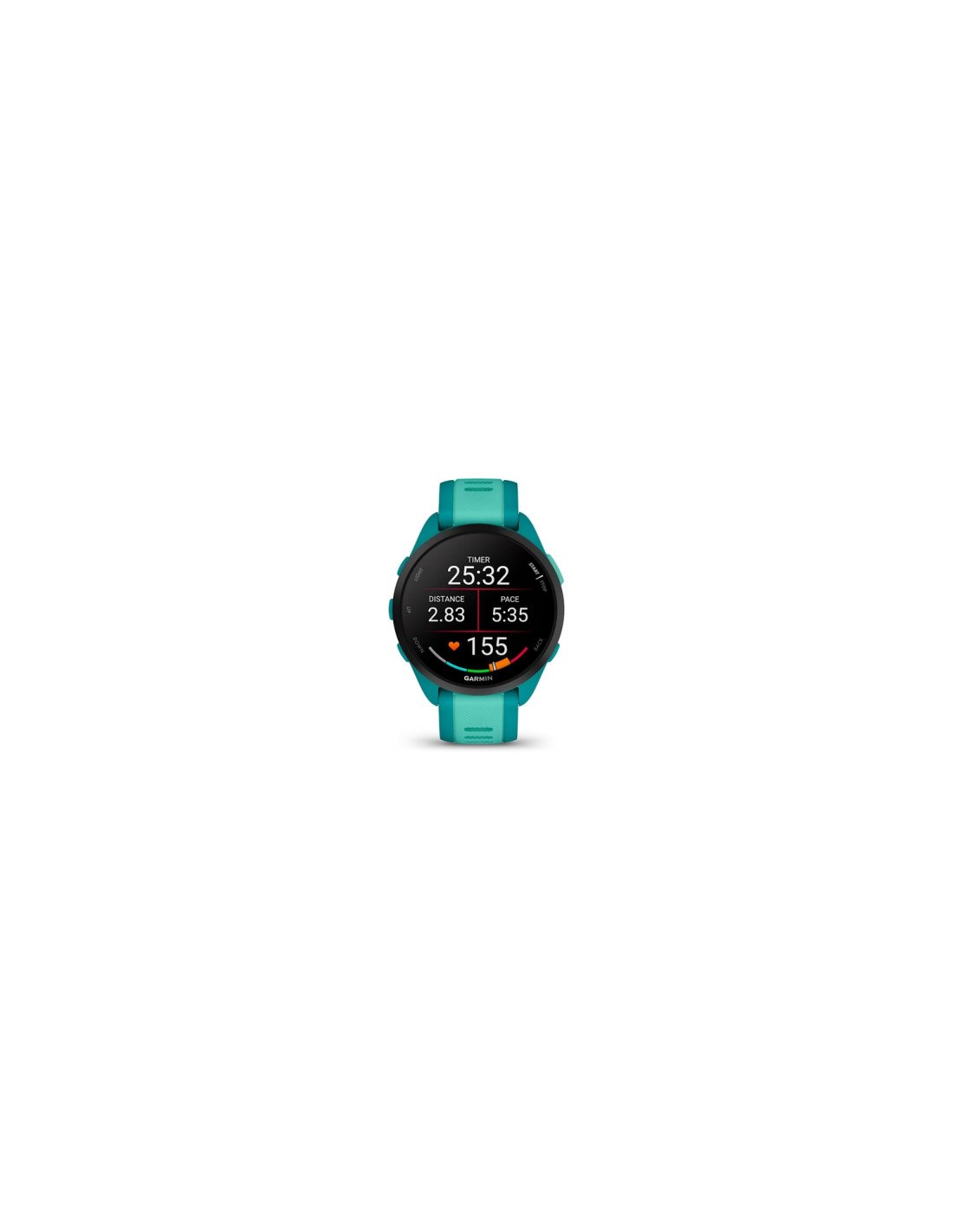 Garmin Forerunner 165 Music 3,05 cm (1.2") AMOLED 43 mm Digital 390 x 390 Pixeles Pantalla táctil Turquesa GPS (satélite)