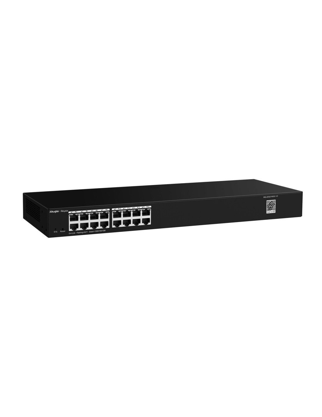 Ruijie Networks RG-ES200 Gestionado L2 Gigabit Ethernet (10/100/1000) Montaje en pared/escritorio Negro