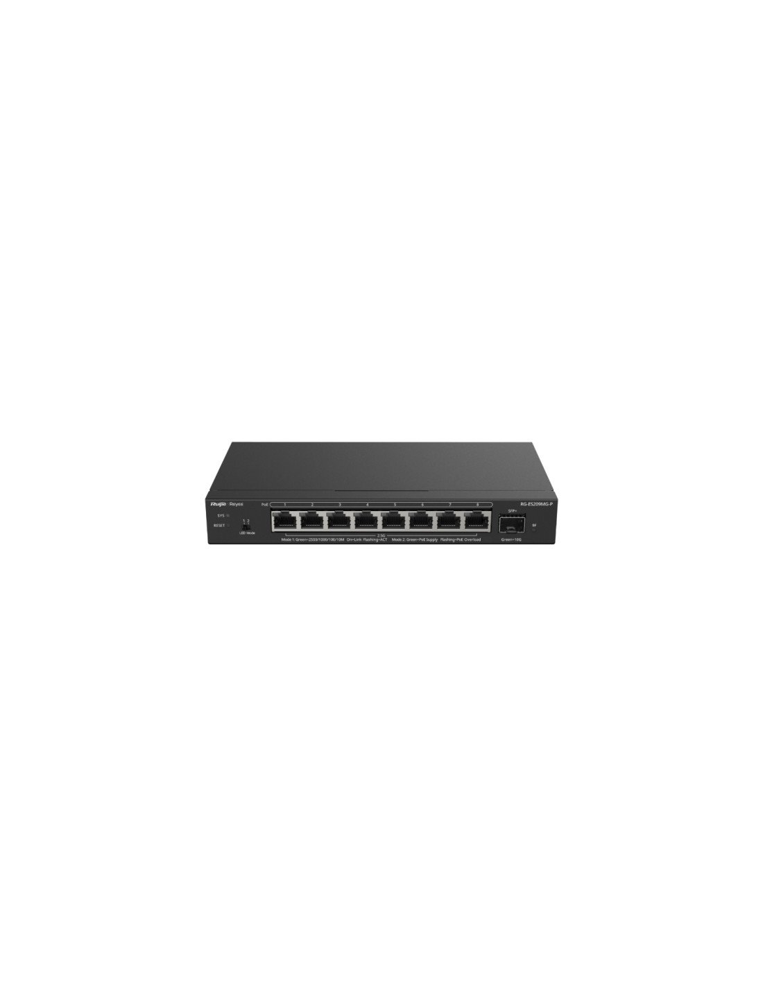 Ruijie Networks RG-ES209MG-P switch No administrado L2 2.5G Ethernet (100/1000/2500) Energía sobre Ethernet (PoE) Negro