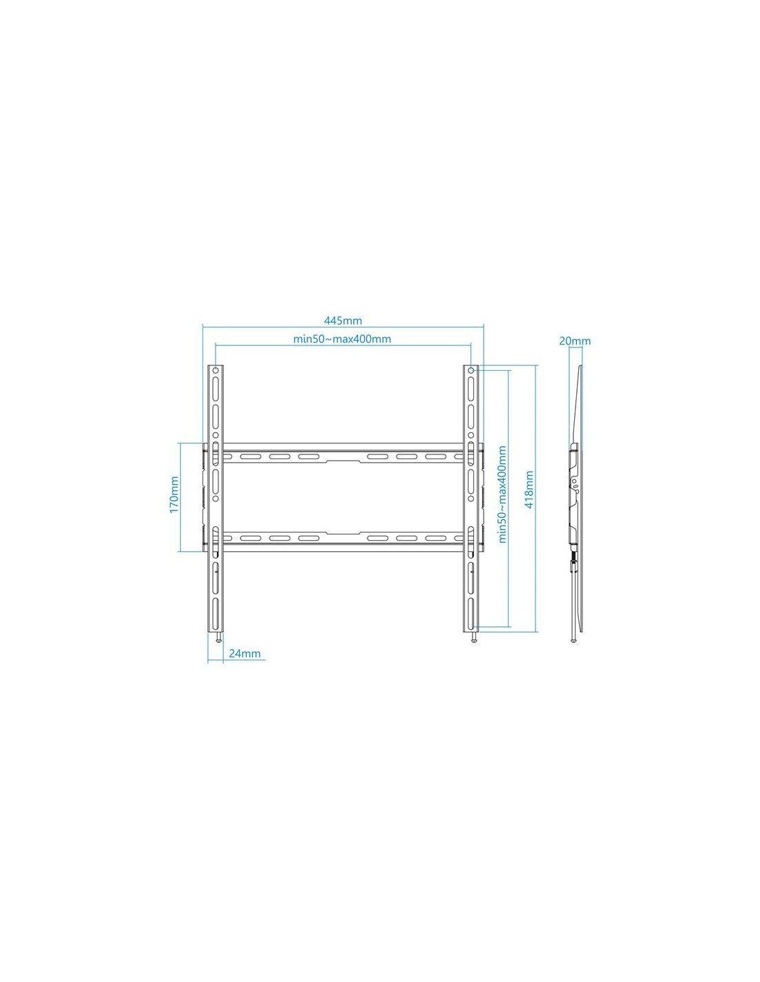 SOPORTE PARED TV MONITOR TOOQ 32-70 45KG BLACK