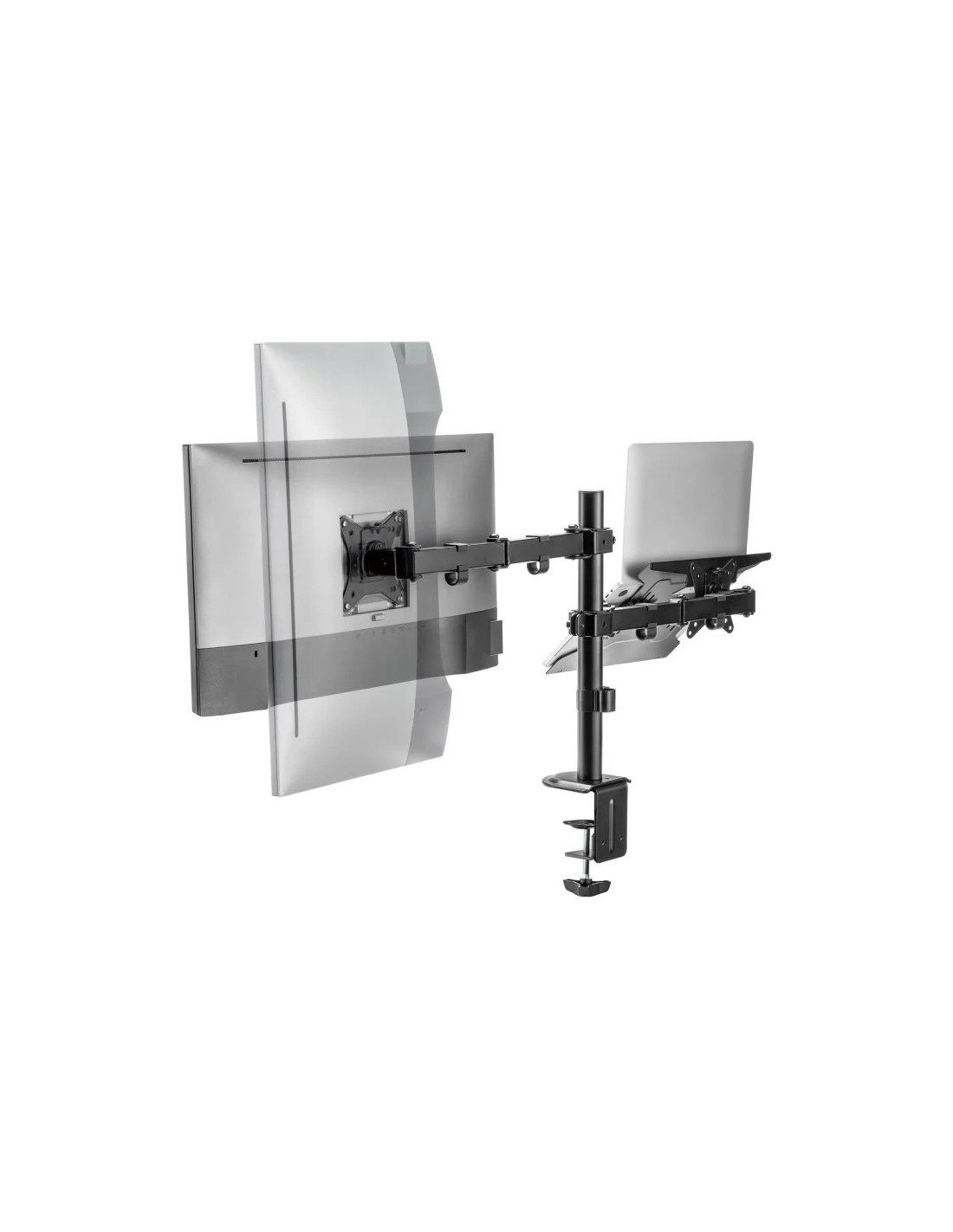 SOPORTE DE MESA MONITOR/NOTEBOOK AISENS REG.ALTURA GIR. INCL. 17-32 9KG BLACK