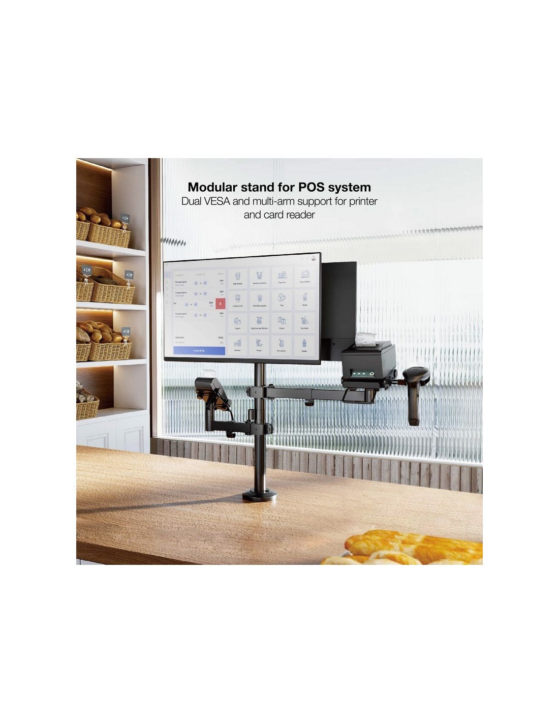 SOPORTE DE MESA AVPOS 4-1 PARA TPV/MONITOR/IMPRESORA/DATAFONO