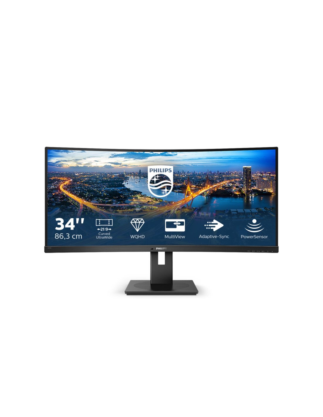 Monitor philips b line 34p quad hd lcd negro 345B1C/00