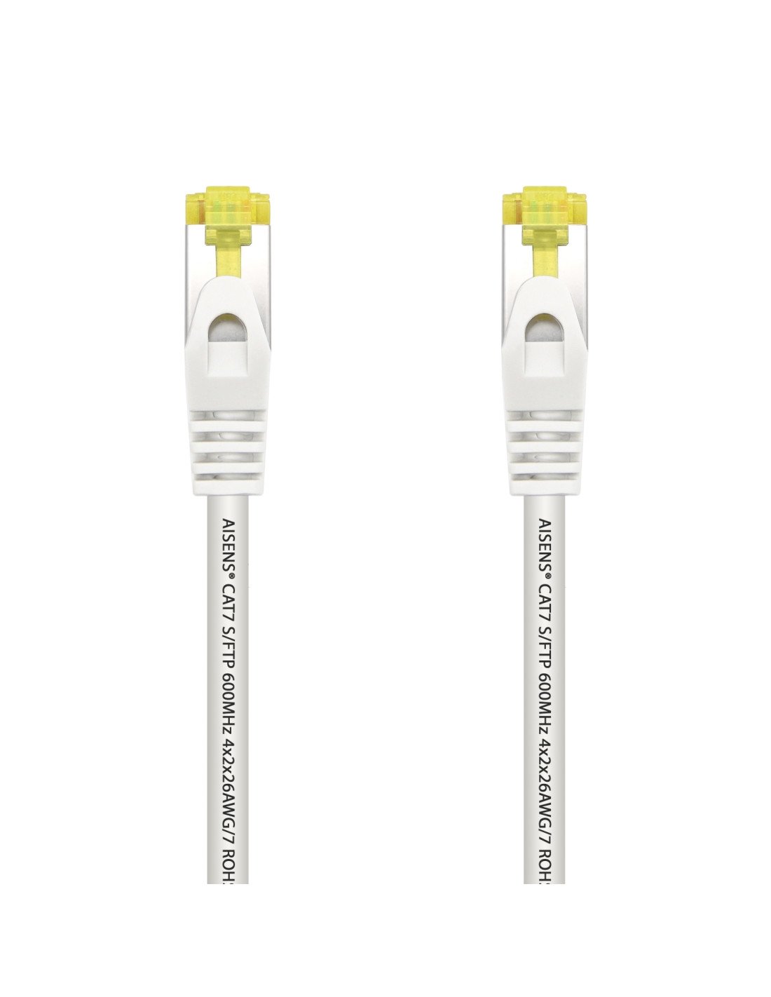 AISENS Cable De Red Latiguillo RJ45 LSZH Cat.7 600 MHz S/FTP PIMF AWG26, Blanco, 0.5 m