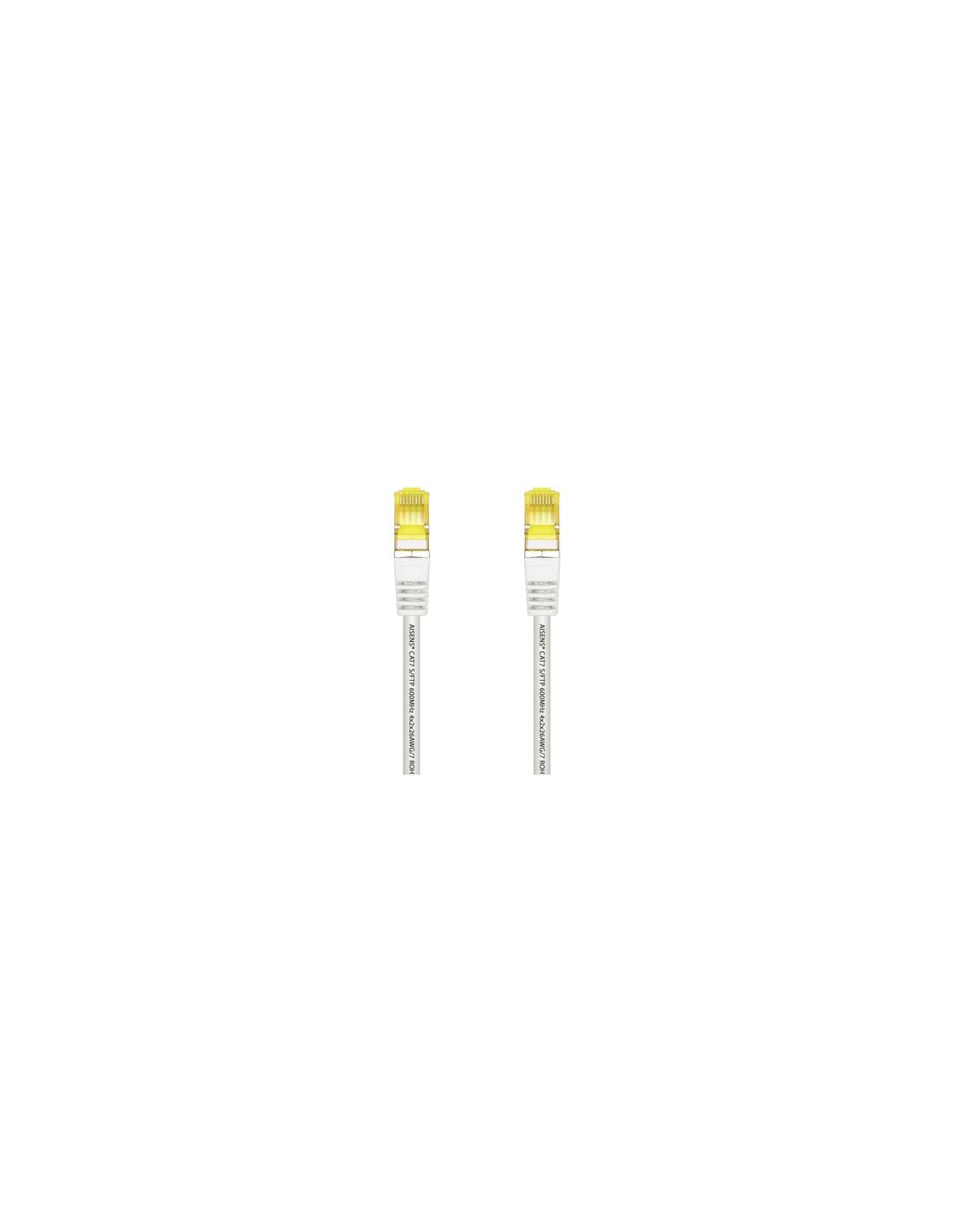 AISENS Cable De Red Latiguillo RJ45 LSZH Cat.7 600 MHz S/FTP PIMF AWG26, Blanco, 0.5 m