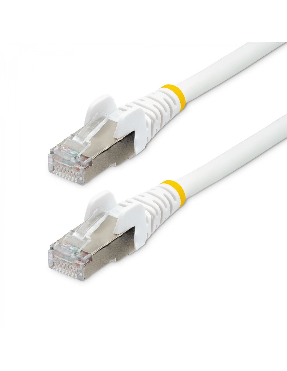 StarTech.com Cable de 2m de Red Ethernet CAT6a - Blanco - Low Smoke Zero Halogen (LSZH) - 10GbE - 500MHz - PoE++ de 100W - Snagl