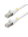 StarTech.com Cable de 1m de Red Ethernet CAT6a - Blanco - Low Smoke Zero Halogen (LSZH) - 10GbE - 500MHz - PoE++ de 100W - Snagl