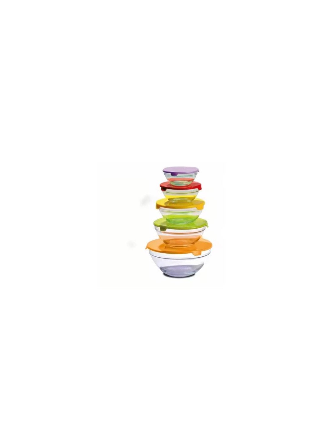 SET 5 BOL VIDRIO HERMETICOS CON TAPA KITCHEN FAMILY